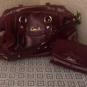 Coach purse and matching wallet